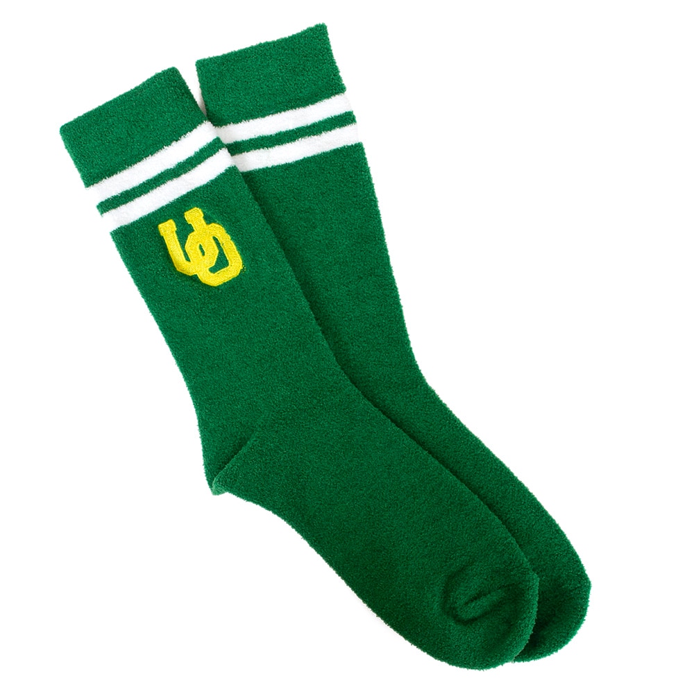 Interlocking UO, Zoozatz, Green, Crew, Novelty, Polyester Blend, Accessories, Women, Victory, Fuzzy, Sock, 933268